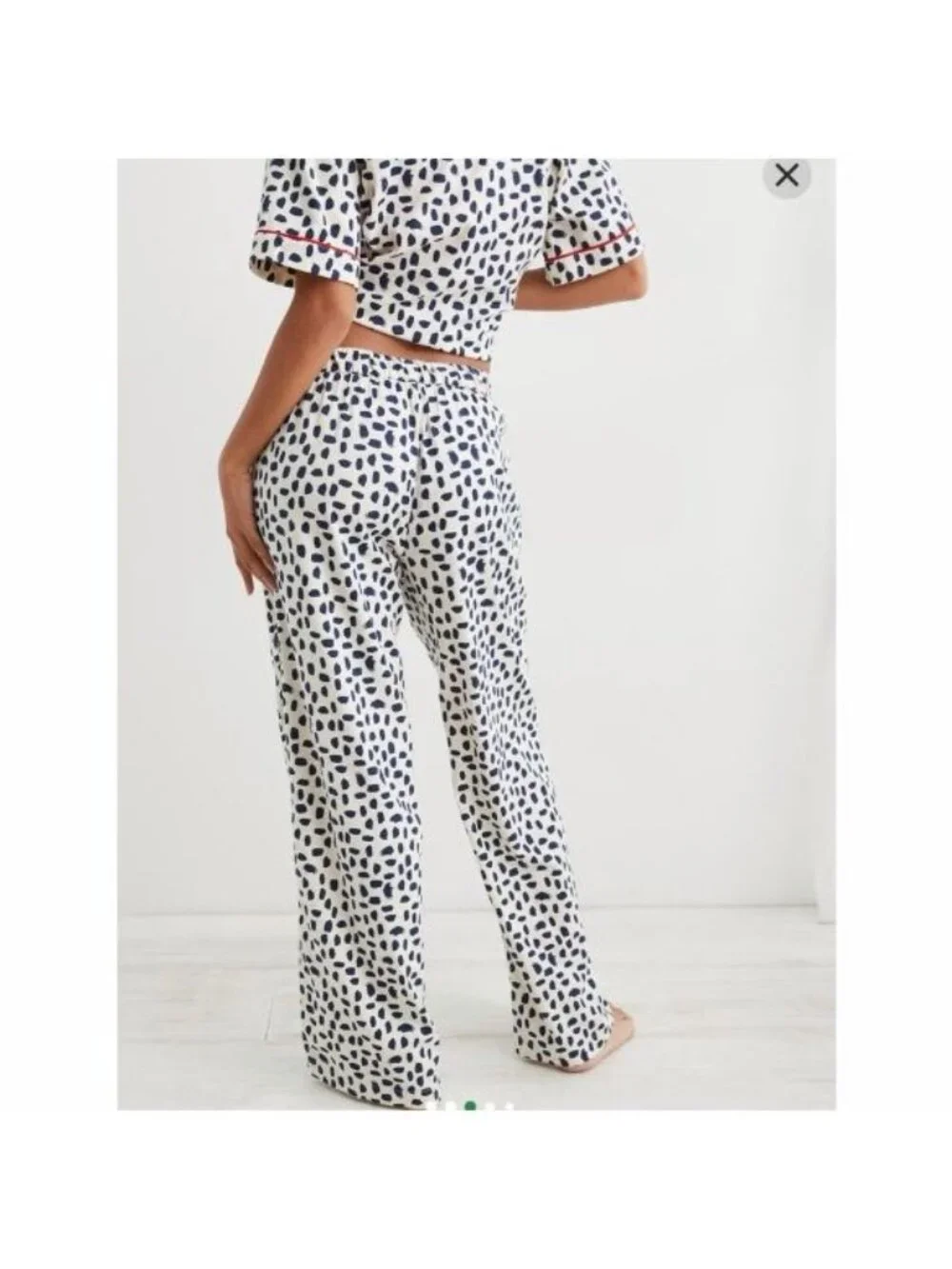 Aerie Flannel Skater Pajama Pants Toasted Coconut Print Size Small